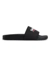 Balenciaga Political Campaign Logo-embossed Slides In Black