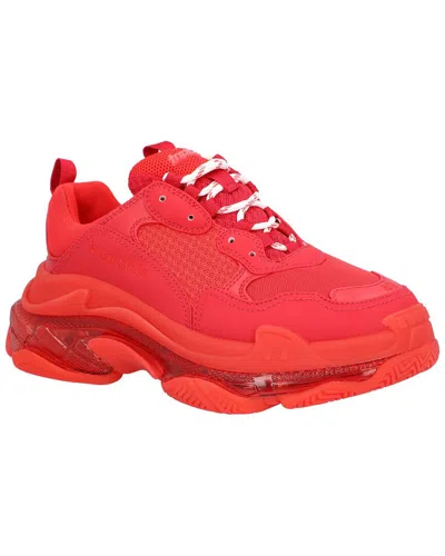 Balenciaga Men's Polyester Triple S Clear Sole Sneaker In Red