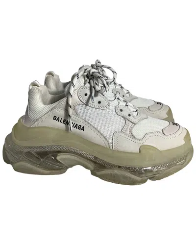 Balenciaga Triple S Sneakers In White Polyester