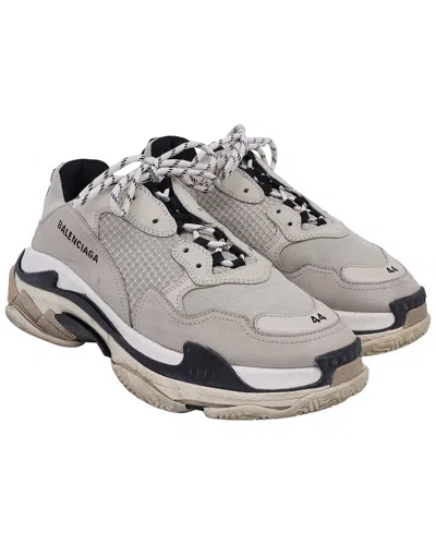 Balenciaga Men's Polyester Triple S Sneaker (authentic Pre-loved) In Gray