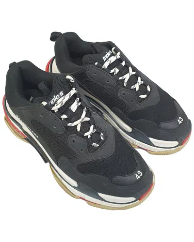 Balenciaga Men's Polyester Triple S Sneaker (authentic Pre-loved) In Black