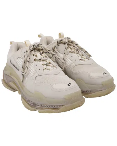 Balenciaga Men's Polyester Triple S Sneaker (authentic Pre-loved) In Brown