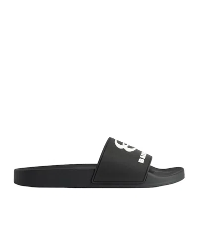 Balenciaga Rubber Slide Sandals For The Pool In Black