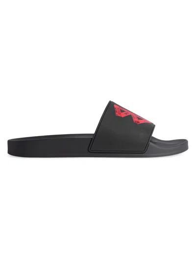 Balenciaga Logo-print Slides In Black