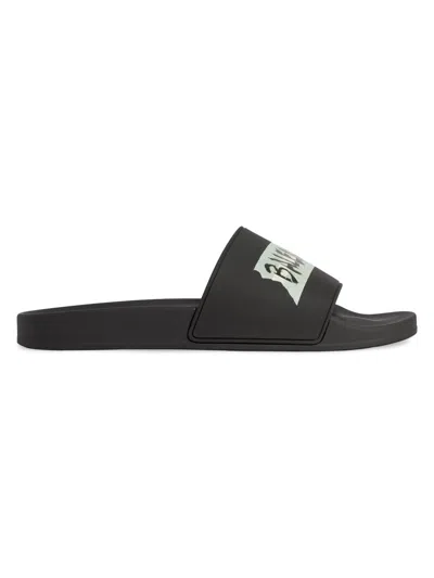 Balenciaga Pool Slide Sandals In Animal Print