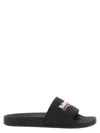Balenciaga Embossed Logo Slip-on Sandals With Moulded Footbed In Black