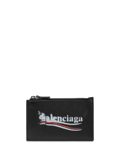 Balenciaga Men Portacarte E Monete Cash Lungo In Black