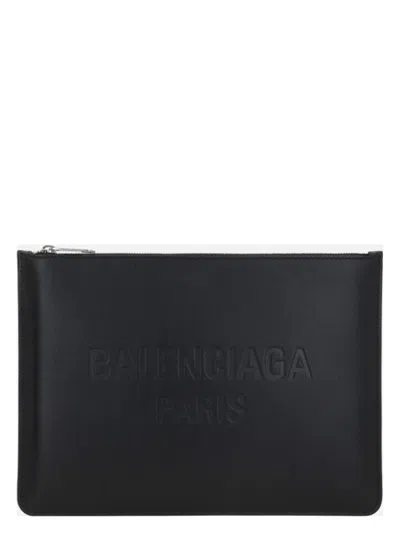 Balenciaga Men's Premium Leather Accessory Item In Black