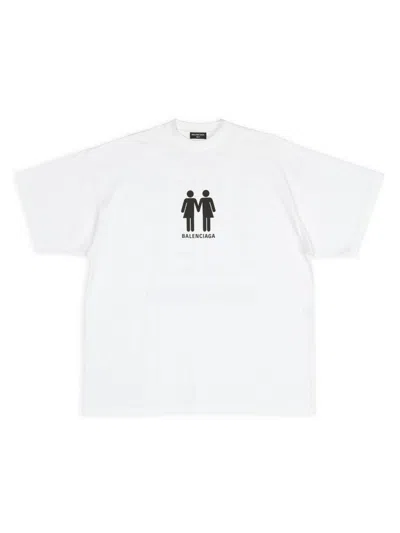 Balenciaga Men's Pride 22 T-shirt Oversized In White Black
