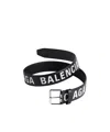 Balenciaga Men's Printed Letters Belt In Black/white In Black