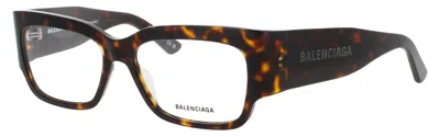 Balenciaga Men's Rectangular Acetate Eyeglasses 54mm In 002 - Havana / Demo