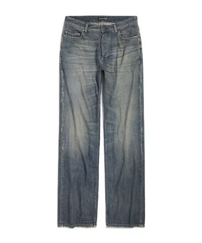 Balenciaga Men's Relaxed Fit Pants In Blue