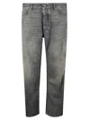 Balenciaga Loose Washed Jeans In Blue/grey/yellow In Gray