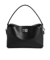 Balenciaga Rectangular Leather Handbag Top Handle In Black
