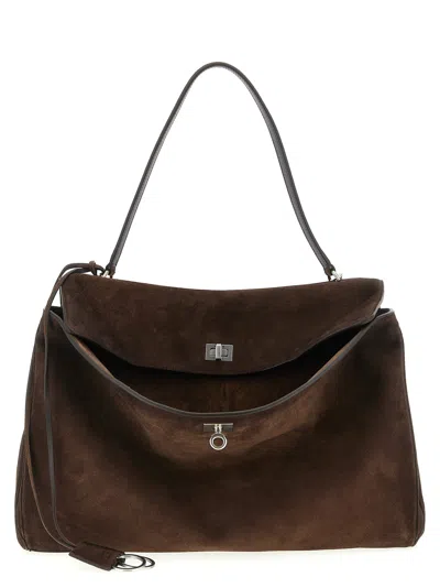 Balenciaga Men 'rodeo' Large Shoulder Bag In Brown