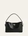 Balenciaga Rectangular Leather Handbag Top Handle In Black