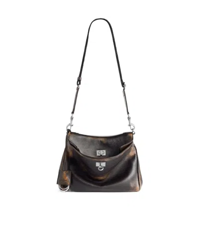 BALENCIAGA MEN'S RODEO MESSENGER BAG SMALL IN BROWN