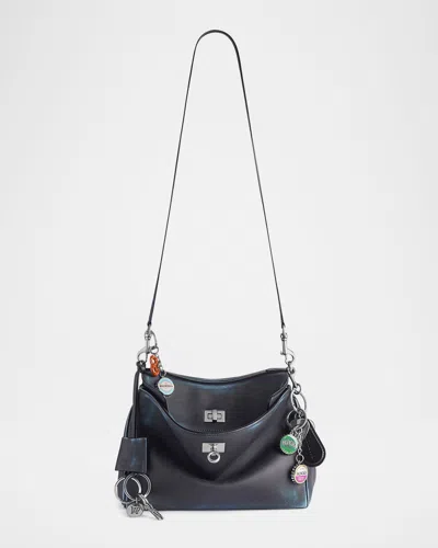 Balenciaga Men's Rodeo Small Calfskin Messenger Bag With Charms