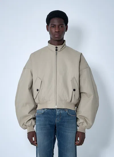 Balenciaga High Collar Jacket With Buttoned Pockets In Beige