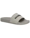 Balenciaga Men's Rubber 3d Logo Rubber Pool Slide Sandal (authentic Pre-loved) In Gray
