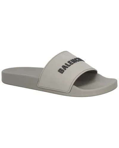 Balenciaga Men's Rubber 3d Logo Rubber Pool Slide Sandal (authentic Pre-loved) In Multi