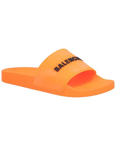 Pre-owned Balenciaga Men's Rubber Pool Slide Sandal (authentic Pre-loved) In Multi