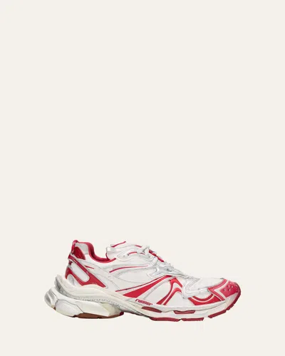 BALENCIAGA MEN'S RUNNER 2 TEXTILE AND FAUX LEATHER SNEAKERS