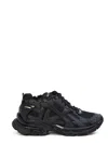 Balenciaga Futuristic Black Sneakers With Textured Overlays And Chunky Sole In Blackmatt