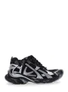 Balenciaga Mesh Runner Sneakers Embossed Size In Black