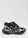 Balenciaga Mesh Runner Sneakers Embossed Size In Black