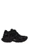 Balenciaga Futuristic Black Sneakers With Textured Overlays And Chunky Sole In Black