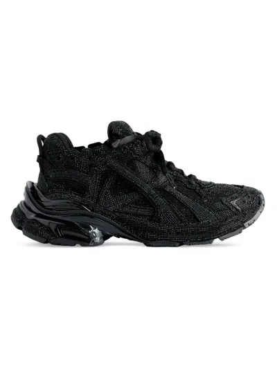 BALENCIAGA MEN'S RUNNER SNEAKERS WITH RHINESTONES