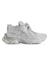 Balenciaga Men's Runner Sneakers With Rhinestones In Gray