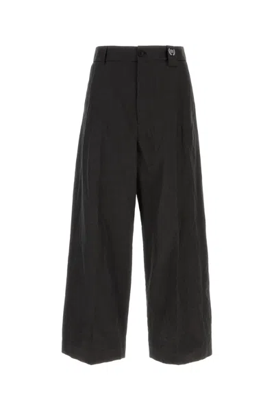 Balenciaga Men Salte Linen Blend Pant In Black
