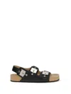 Balenciaga X Scholl Leather Sandals In Black