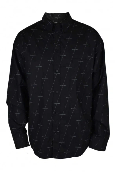 Balenciaga Men Shirt In Black