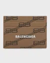 BALENCIAGA MEN'S SIGNATURE CARD HOLDER BB MONOGRAM COATED CANVAS