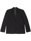 Balenciaga Black Wool Blazer With Single-button Closure In Black