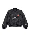 Balenciaga Black Bomber Jacket With Logo Patch In Black