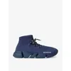 BALENCIAGA BALENCIAGA MEN'S NAVY MEN'S SPEED 2.0 LACE-UP STRETCH-KNIT LOW-TOP TRAINERS