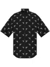 Balenciaga Boxy Short-sleeved Bb Shirt In Blackwhite