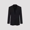 Balenciaga Long Sleeve Single Breasted Tailored Jacket In Blue