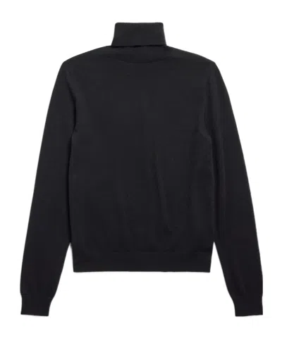 Balenciaga Men's Standard Turtleneck Sweater In Black