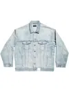 Balenciaga Men Sticker Dneim Jacket In Multi