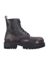 Balenciaga Leather Boot In Black,brown