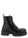 Balenciaga Leather Boots With Maxi Rubber Sole In Black