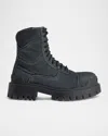 Balenciaga Men's Strike Bootie Lace-up Canvas Ankle Boots In 1000 Black