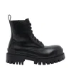 Balenciaga Leather Boots With Maxi Rubber Sole In Black