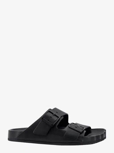 Balenciaga Men Suede Sandals With Anatomical Detail In Black