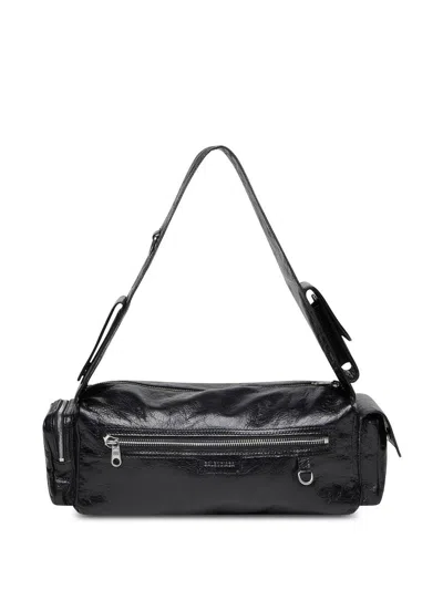 Balenciaga Men's Superbusy Small Leather Sling Bag In Black